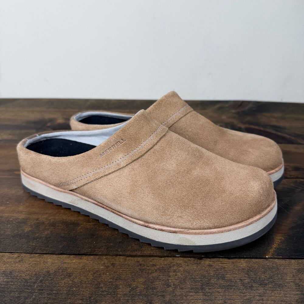 Merrell Juno Suede Mule Clog Tan Tobacco J002170 Slip On Shoes Women's 9.5